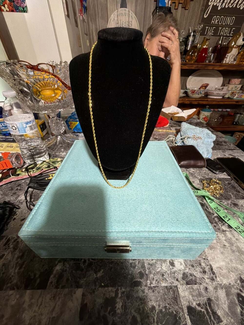 22 inch 14k gold thermal infused over brass rope chain never tarnish